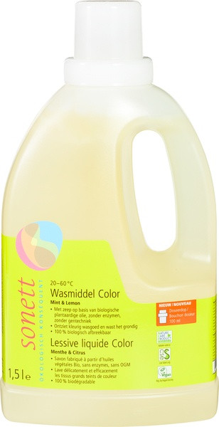 vloeibaar wasmiddel color mint en lemon