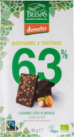 chocolade demeter 63% gekarameliseerde amandelen