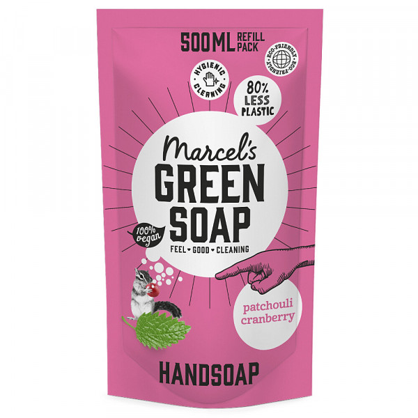 handzeep patchouli en cranberry navulzak