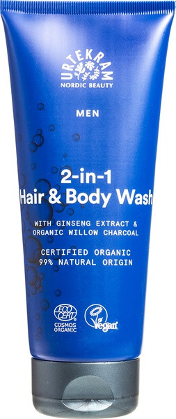 hair en bodywash men, ginseng/willow charcoal