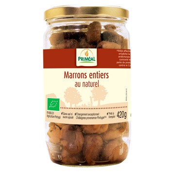Kastanjes, heel in pot
