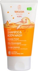 kids 2in1 shampoo en bodywash sinaasappel