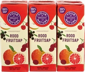 rood fruitsap kleine pakjes