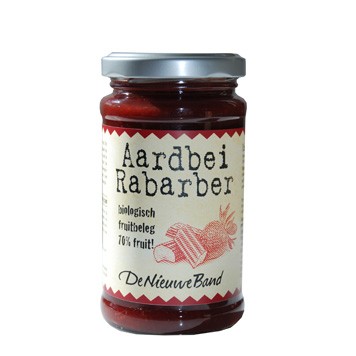 Aardbei rabarber-fruitbeleg