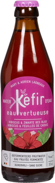 waterkefir hibiscus + zwarte bes blad