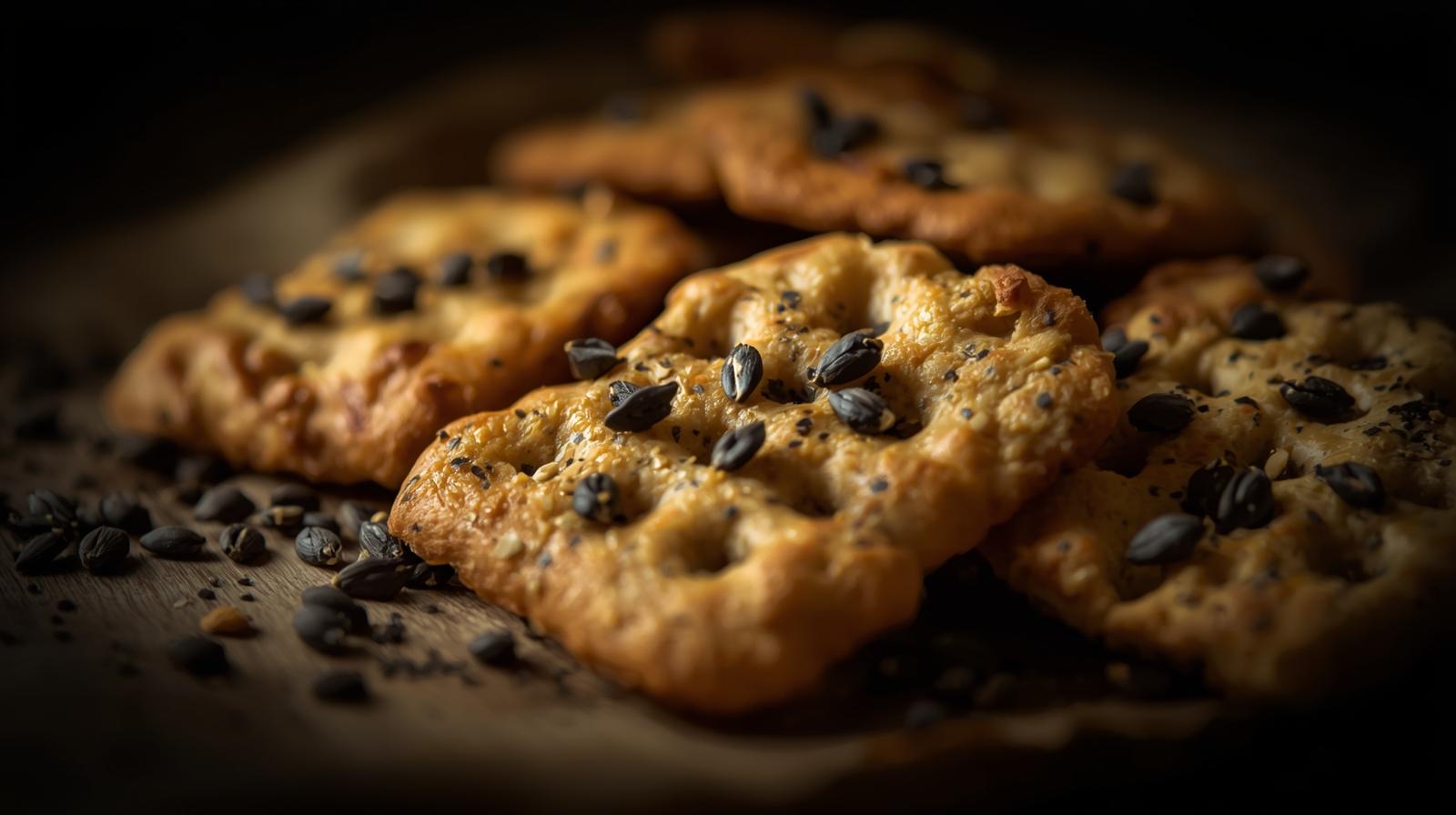 pitten & zaden crackers met zwarte kummel